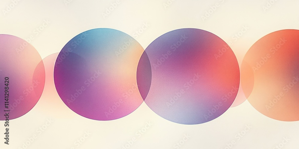 Aufkleber abstract minimalist design soft pastel gradient circles overlapping large geometric shape modern art