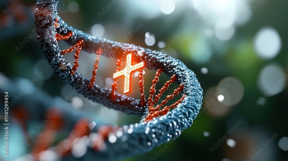 Poster captivating close up image showcasing the intricate delicate structure of a dna molecule encased in 