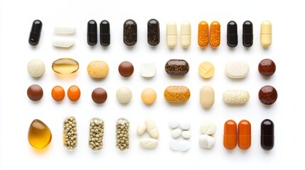 Assortment of Colorful Vitamins and Supplements