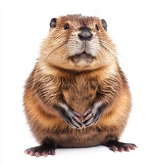 european otter  beaver beaver otter on white background