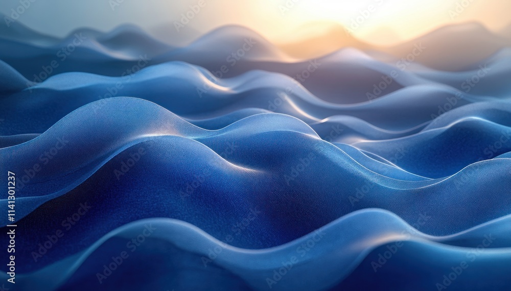Poster Calming Abstract Blue Gradient Background with Smooth Transition from Dark to Light for Creative Concepts and Designs