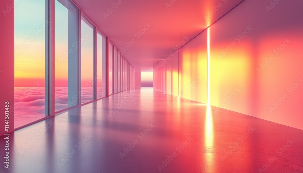 Leinwandbilder minimalist abstract gradient background with soft lighting and serene white canvas concept