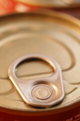 close up of a food can on white background ,