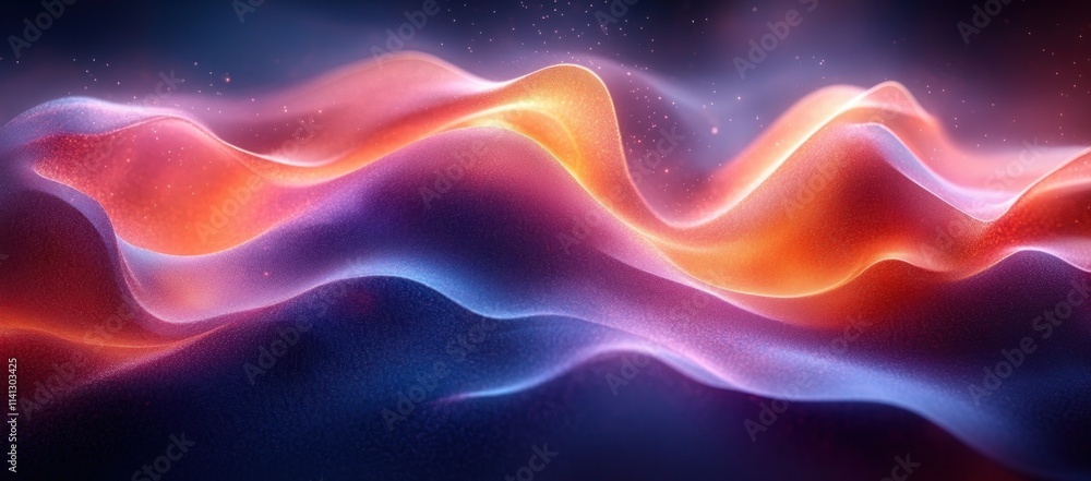 Poster vibrant gradient abstract design bright cyan deep purple soft transitions modern minimalism