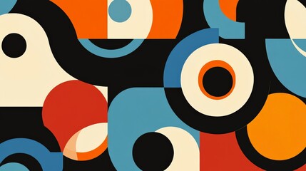 Obraz premium Bold Groovy Vector Pattern with Chunky Wavy Lines