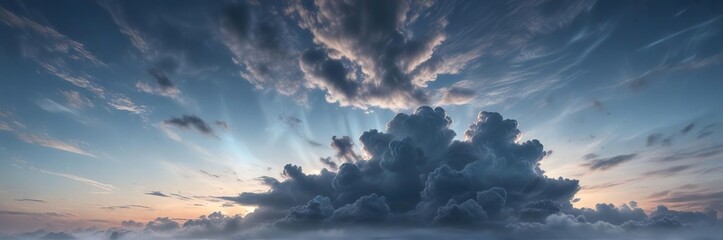 Atmospheric misty sky with subtle blue undertones and wispy cloud formations, clouds, wisps, hazy