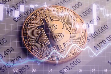 Coin cryptocurrency and trading statistics for finance concept