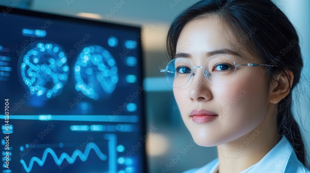 Aufkleber advanced brain scan and neural network analysis technology used for cutting edge medical diagnostics