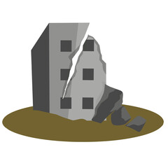Building crack illustration,earthquake illustration