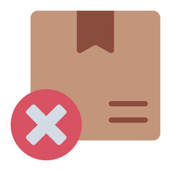 Delivery failed flat icon for shipping issues and returns