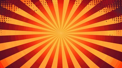 Obraz premium A vibrant radial burst of orange and yellow, ideal for backgrounds or comic-style graphics.