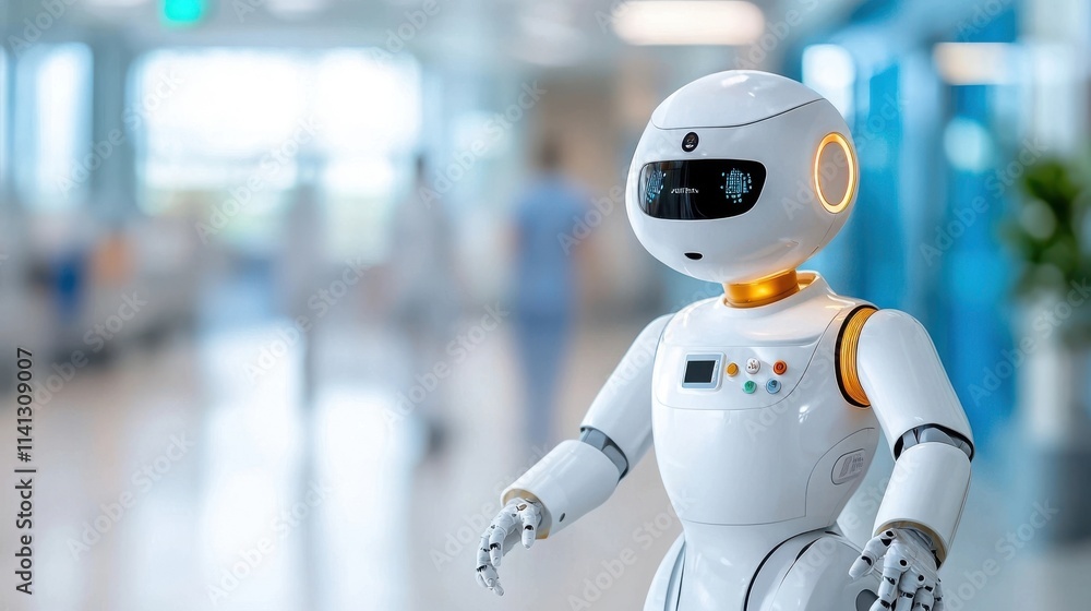 Aufkleber advanced humanoid robot with sleek futuristic design showcasing the latest breakthroughs in intellig