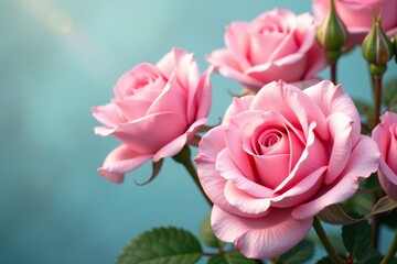 Delicate petals of rose flowers in soft pastel hues, flowers, floral