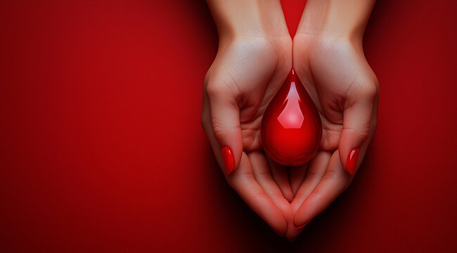 Blood Donor Month, a drop of blood, created with the help of Generative AI technology.