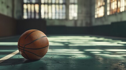 Solitary Basketball on Abandoned Court: A Moment of Nostalgia and Lost Games
