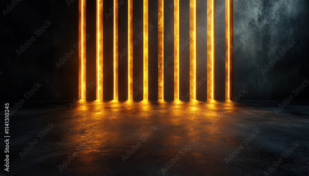 Poster minimalist abstract composition with metallic lines and soft lighting