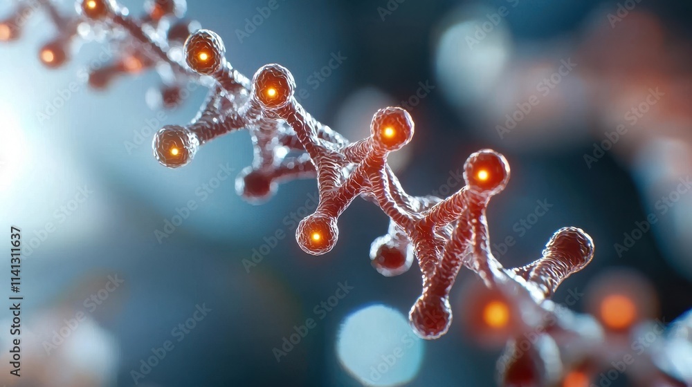 Aufkleber intricate molecular structure close up view of a complex organic molecule or chemical compound under