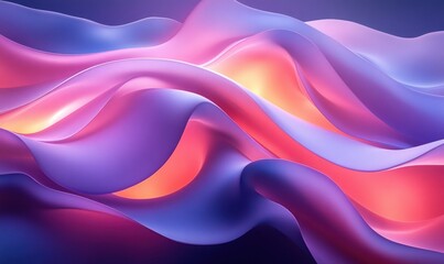 Obraz premium Abstract Minimalist Sculpture Smooth Curves Soft Lighting Deep Blues Purples