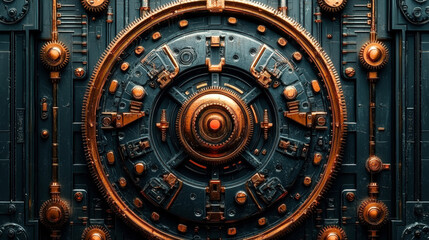 Obraz premium An old steel disc like a clock