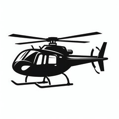 Helicopter vector illustration, Helicopter silhouette vector icon black and white