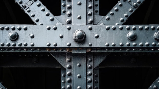 A large beam composed of steel rivets