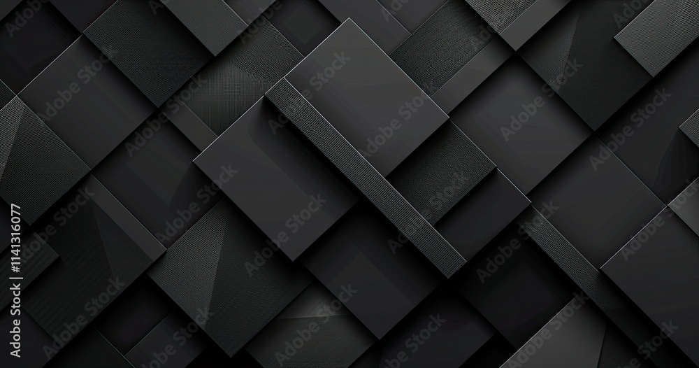 Aufkleber a textured pattern of overlapping black geometric shapes creating a modern, sleek background.
