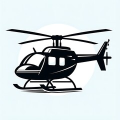 Helicopter vector illustration, Helicopter silhouette vector icon black and white