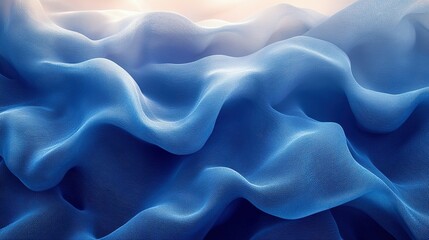 Obraz premium Abstract Blue Fabric Waves Flowing Gently