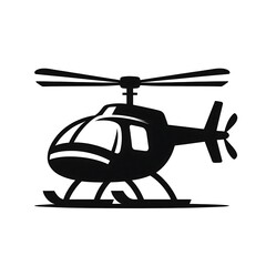 Helicopter vector illustration, Helicopter silhouette vector icon black and white