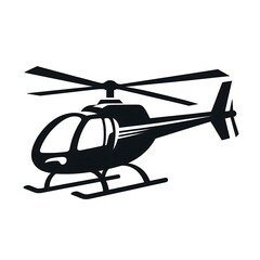 Helicopter vector illustration, Helicopter silhouette vector icon black and white