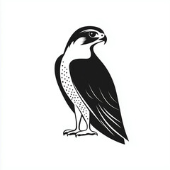 Fototapeta premium Perched peregrine falcon bird vector silhouette illustration