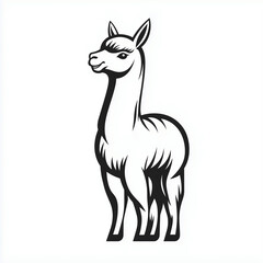 Fototapeta premium Alpaca logo silhouette vector cartoon illustration 