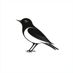 Obraz premium American robin bird silhouette illustration isolated on a white background