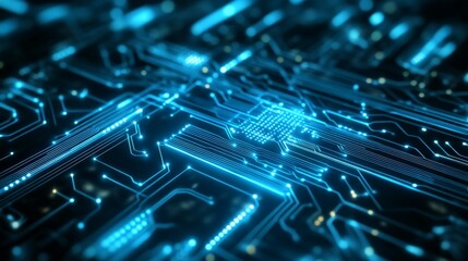 Digital Illustration of Circuit Board Connections