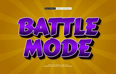 battle mode editable text effect with a game and kids text style