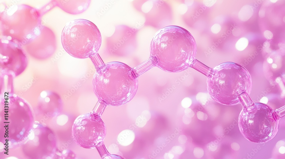 Poster abstract close-up of pink molecular structures, creating a vibrant backdrop of science and innovatio