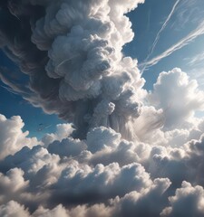 Clouds swirling rapidly with wispy tendrils, like a giant vortex in the atmosphere,  wind,  aerodynamic