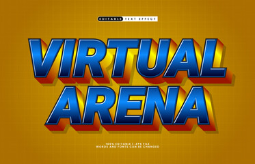 virtual arena editable text effect with a kids and game text style