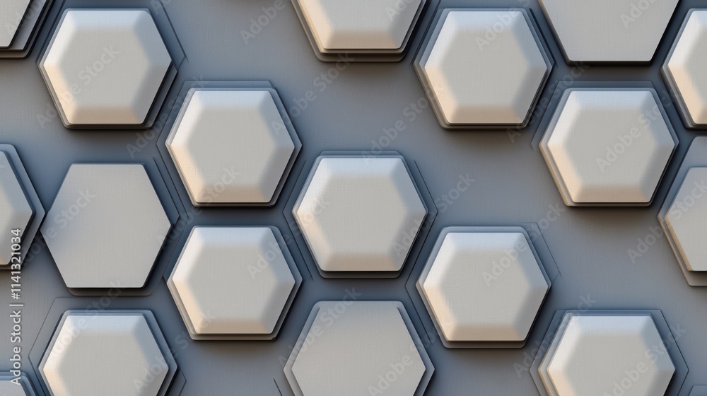 Aufkleber abstract composition of interconnected hexagonal shapes in muted tones, creating a modern, geometric