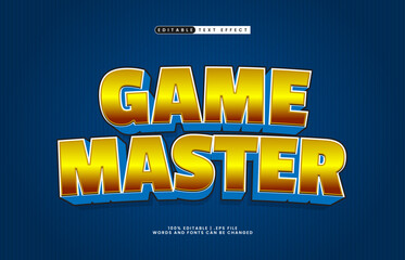 game master editable text effect with a game and play text style
