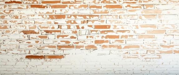 A close-up photograph of a brick wall with a distressed texture, showing a mixture of red and white bricks, some of which are worn and faded. The wall has a rough, uneven surface with cracks and imper