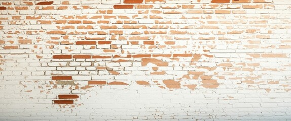 A close-up photograph of a brick wall with a distressed texture, showing a mixture of red and white bricks, some of which are worn and faded. The wall has a rough, uneven surface with cracks and imper