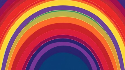 A vibrant, colorful rainbow arching across a bright background, showcasing bands of red, orange, yellow, green, blue, and purple.