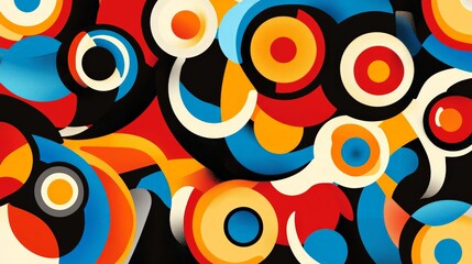 Funky Abstract Psychedelic Vector Design for Retro Vibe