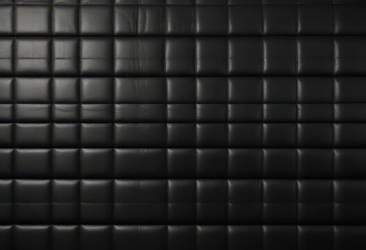 Black leather background with parallel horizontal stitches, creating a textured and modern visual effect,  texture,  modern