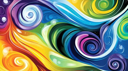 Colorful Psychedelic Swirling Abstract Background