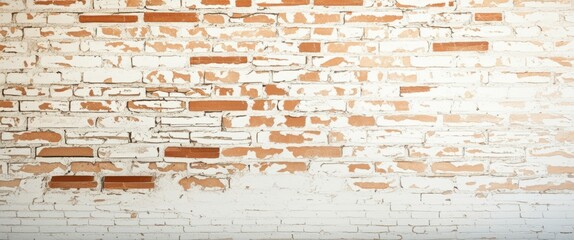 A close-up photograph of a brick wall with a distressed texture, showing a mixture of red and white bricks, some of which are worn and faded. The wall has a rough, uneven surface with cracks and imper