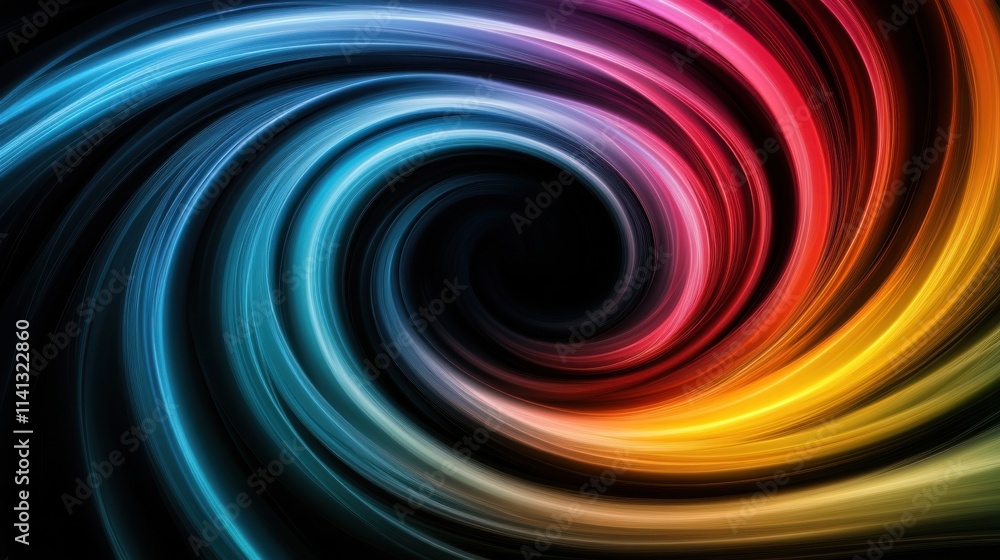 Poster vibrant swirl of colors in a mesmerizing spiral pattern, creating a sense of motion and energy.