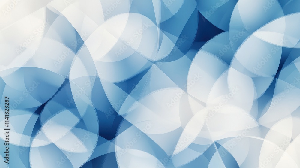 Poster a captivating abstract design featuring soft blue and white hues, creating a serene and calming atmo
