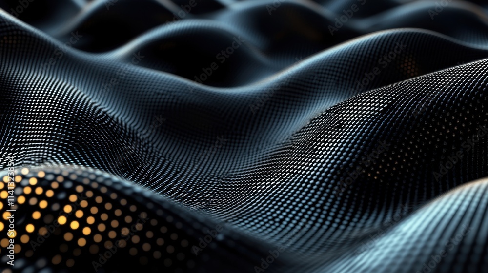 Aufkleber abstract black and gold waves with a textured pattern, creating a captivating visual effect.